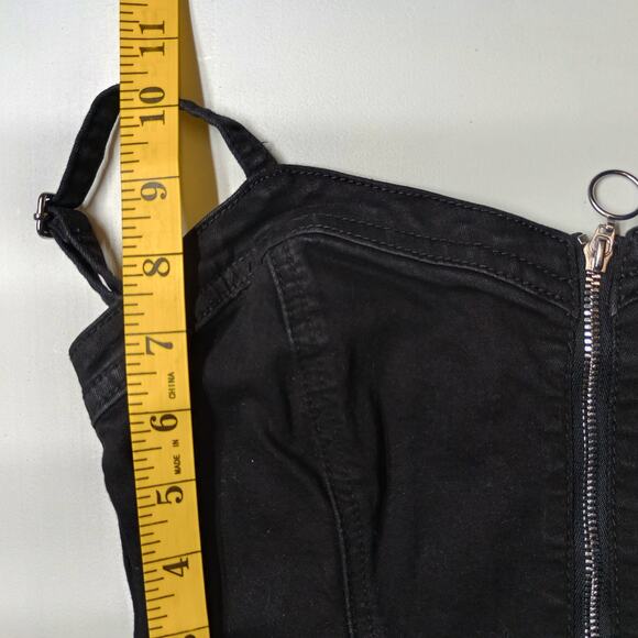 Guess Women Bustier Zip Front Sleeveless Cotton Top - Picture 7 of 8